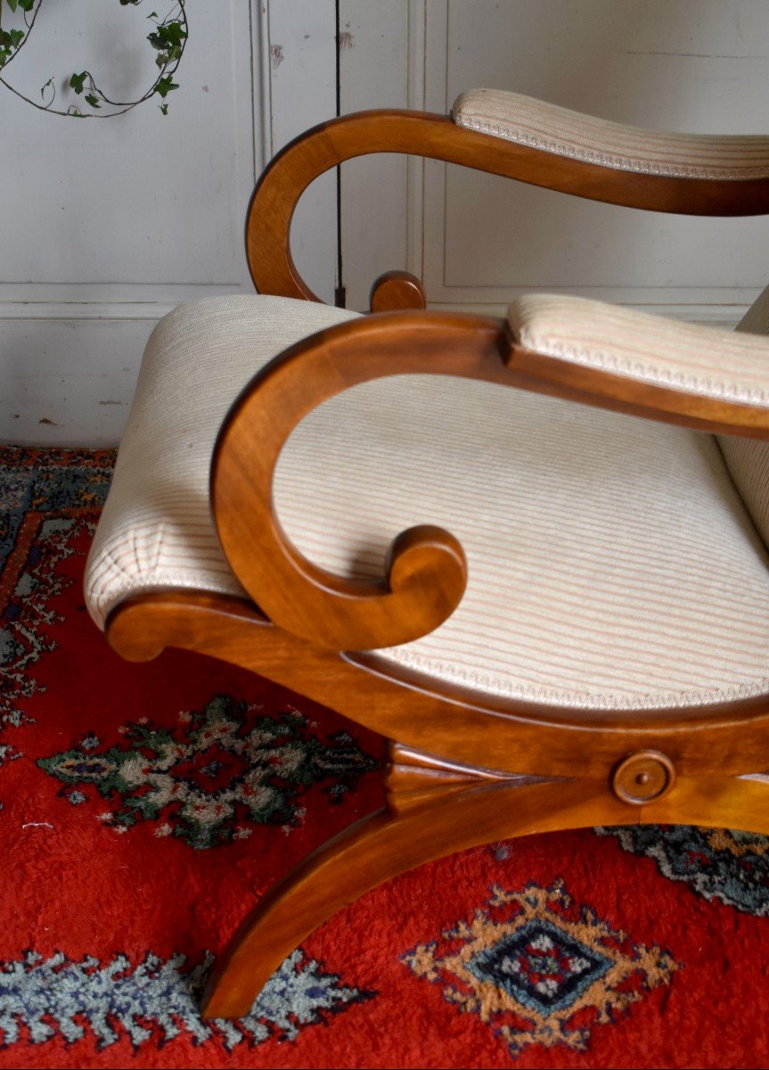 Inspired By  Kf Schinkel (1781-1841), Library Armchair, Rest Armchair, Period XXth Century-photo-7