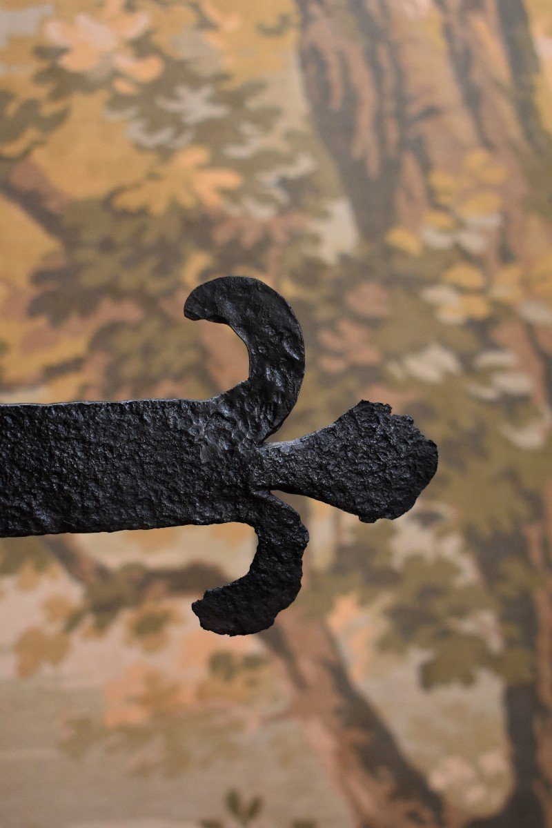 Rare Cross Of Crossroads In Wrought Iron, Epoque XVIII Eme-photo-5