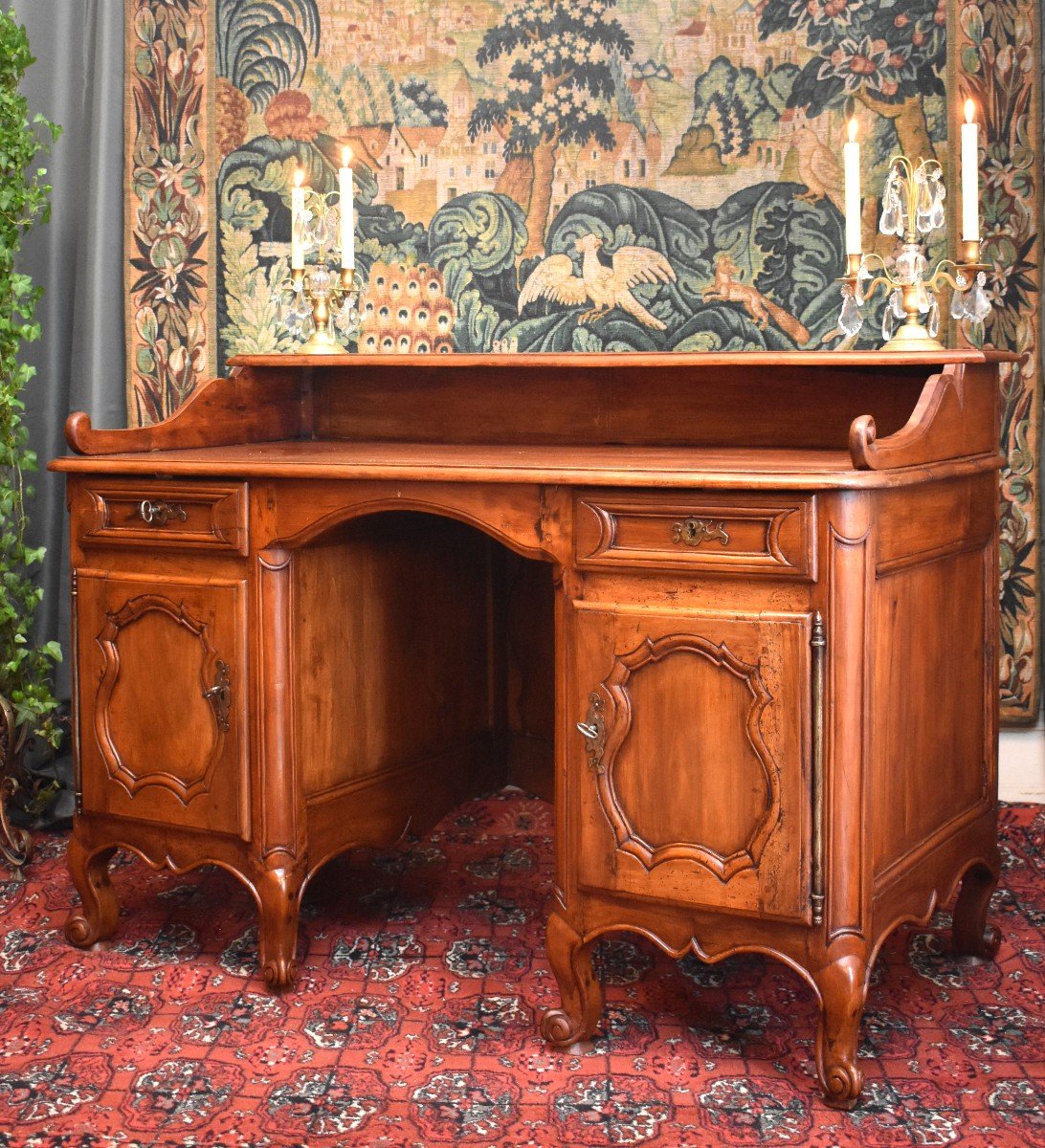 Bureau &agrave; Caissons Epoque XVIII Eme, Bureau De Milieu Epoque Louis XV, Bureau De Changeur-photo-4