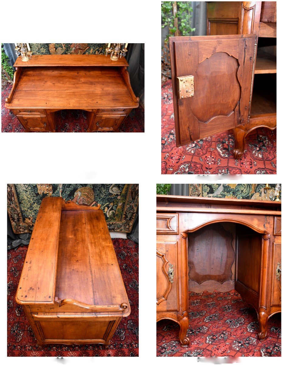 Bureau &agrave; Caissons Epoque XVIII Eme, Bureau De Milieu Epoque Louis XV, Bureau De Changeur-photo-8