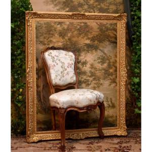 Very Large Rectangular Frame In Regency / Louis XV Style, Carved And Gilded Wood, Mid 20th Century