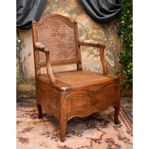 Commode Armchair, Convenience Chair, Louis XV / Louis XVI Transition Period, 18th Century Circa 1770