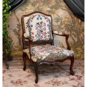 Stamp E. Dieudonne, Master In 1740, Armchair With Flat Back Or Queen's Armchair, 18th Century
