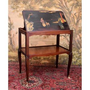  Table à Système, Table à Thé Formant Table de Lecture ,Table de Salon,Décor Japonisant, XIXème