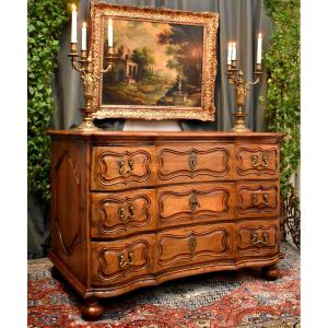 Baroque Commode With A Bow-fronted Front, Germany, 18th Century