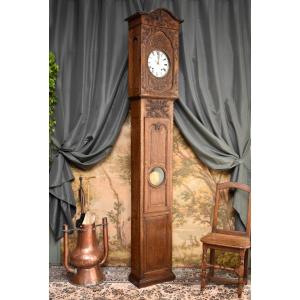 Normandy Oak Parquet Clock, Normandy, Pays De Caux, Wedding Clock, 19th Century