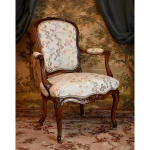Louis XV Period Provencal Armchair, Provence 18th Century, Cabriolet
