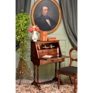 Secrétaire de Dame, Bonheur du Jour, Bureau de Pente, Epoque Louis Philippe, Acajou, XIXème