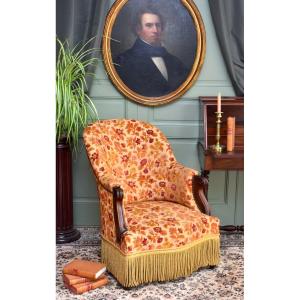 Berg&egrave;re Gondole d'Epoque Louis Philippe en Acajou, Chauffeuse,  Vers 1830