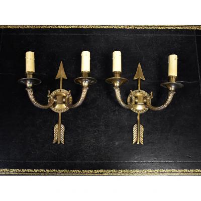 Bronze Empire Style Wall Lamps