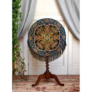 Tilting Pedestal Table, Tilting Pedestal Table, Tapestry And Embroidery Tray, Side Table, XIXth