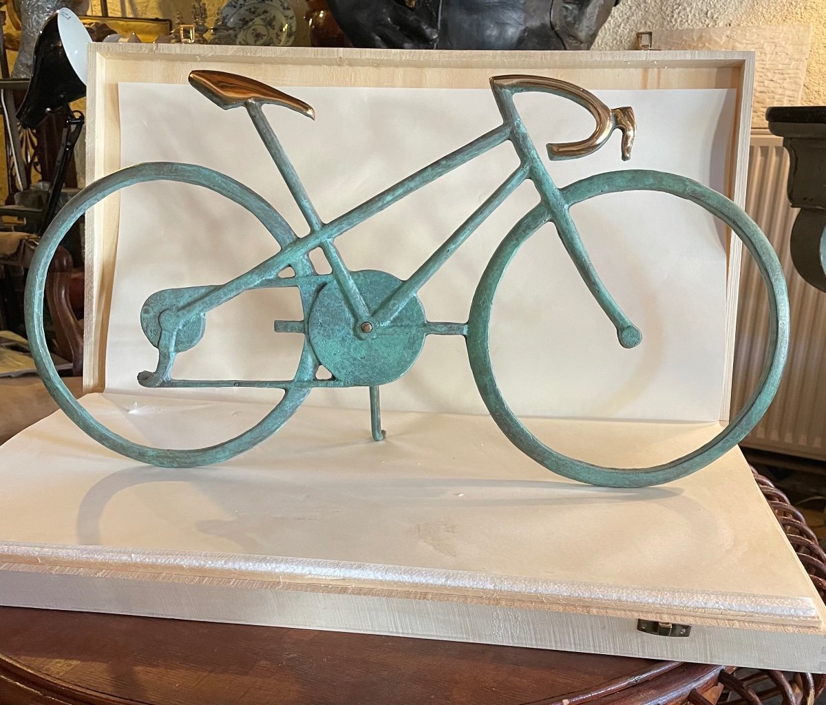 Sculpture Vélo En Bronze 