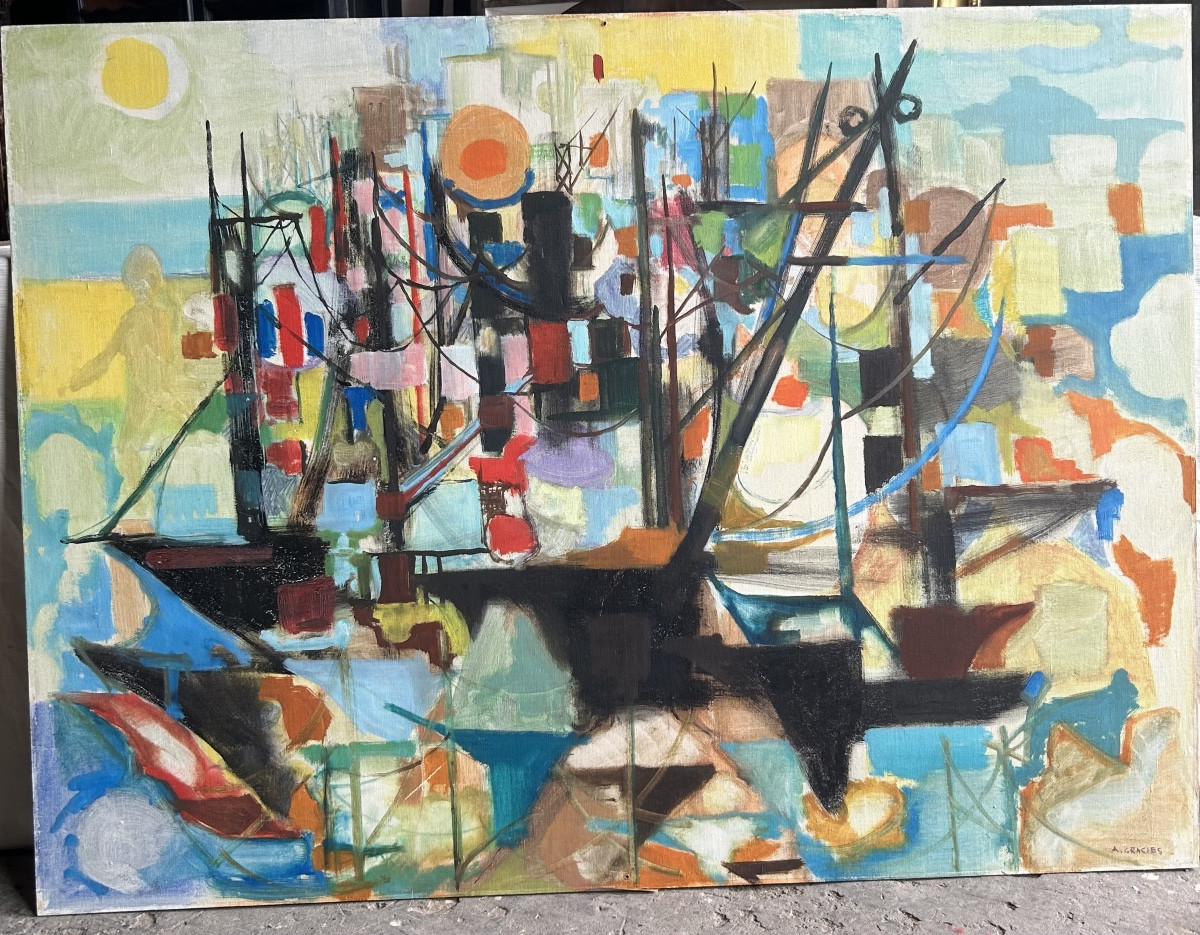 Tableau André Gracies « le port » 