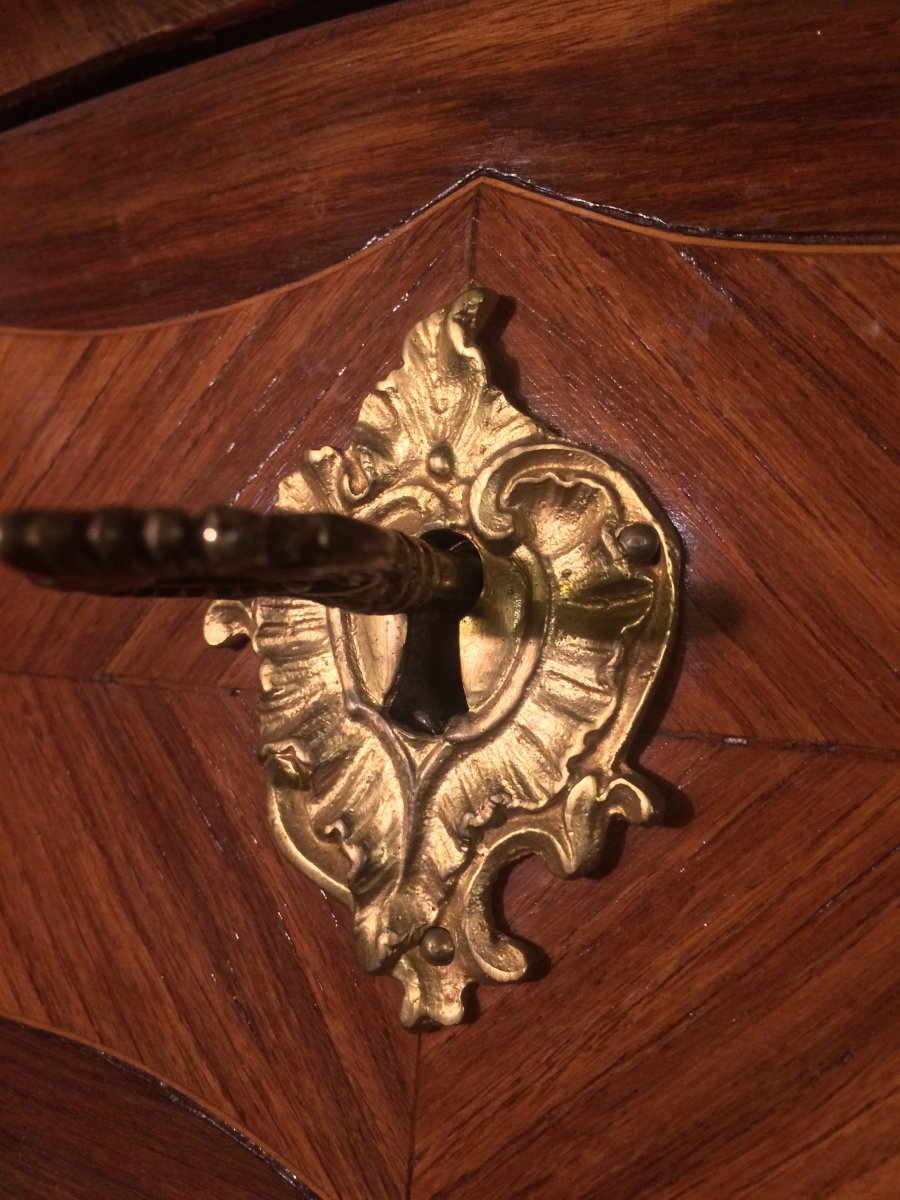Commode Marquetée époque Louis XV -photo-2