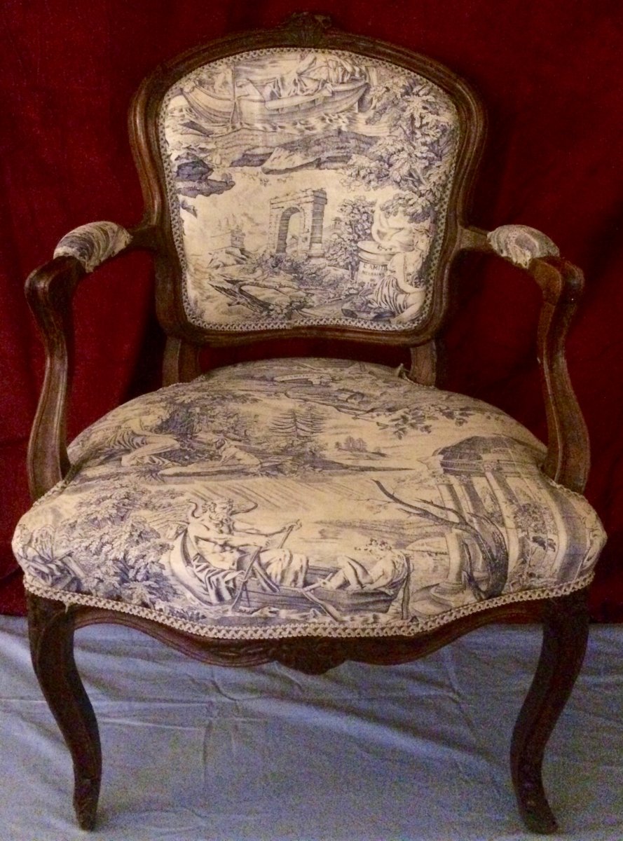 Pair Of Louis XV Cabriolet Armchairs-photo-1