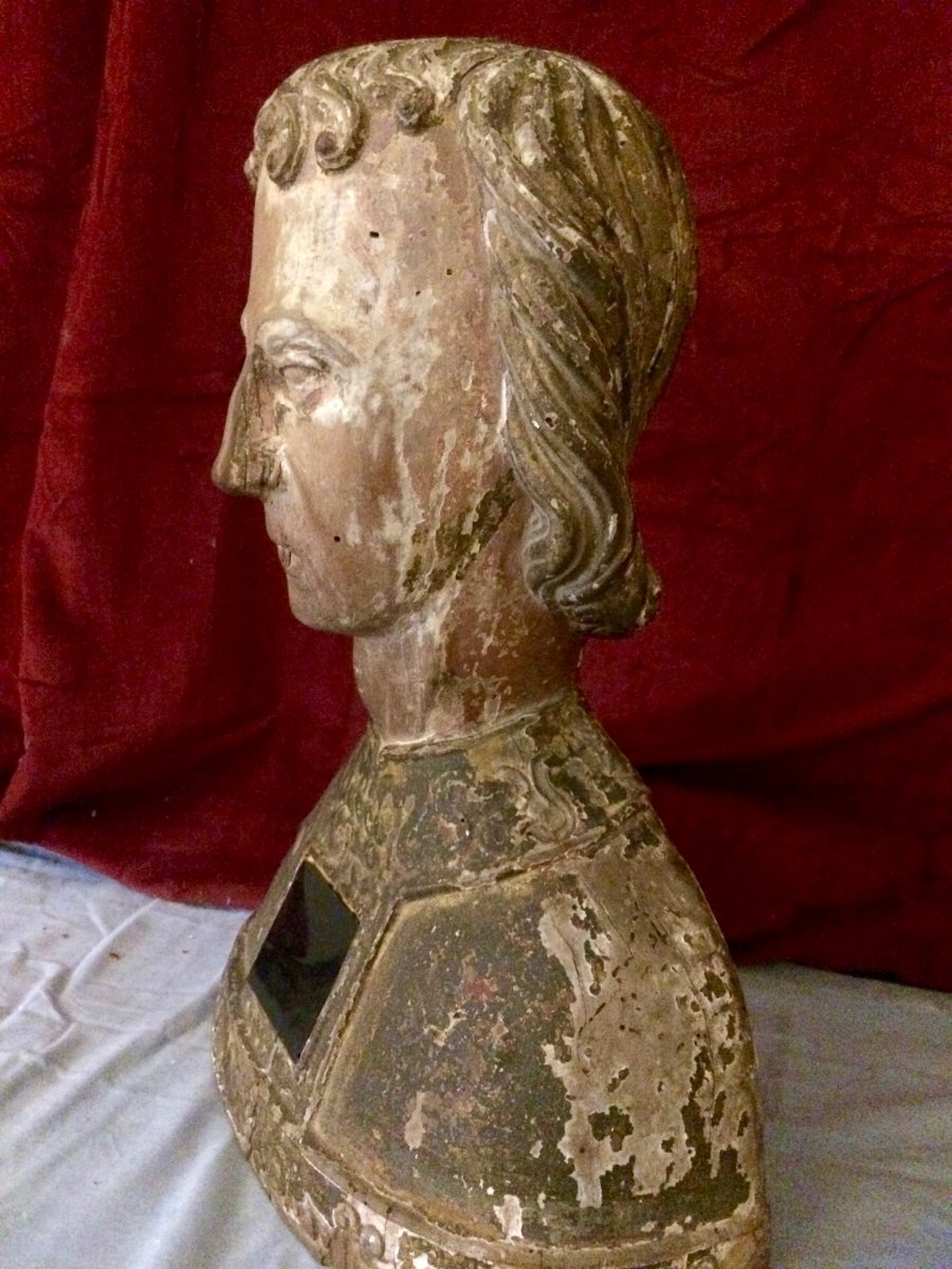 Polychrome Bust Saint Reliquary -photo-3