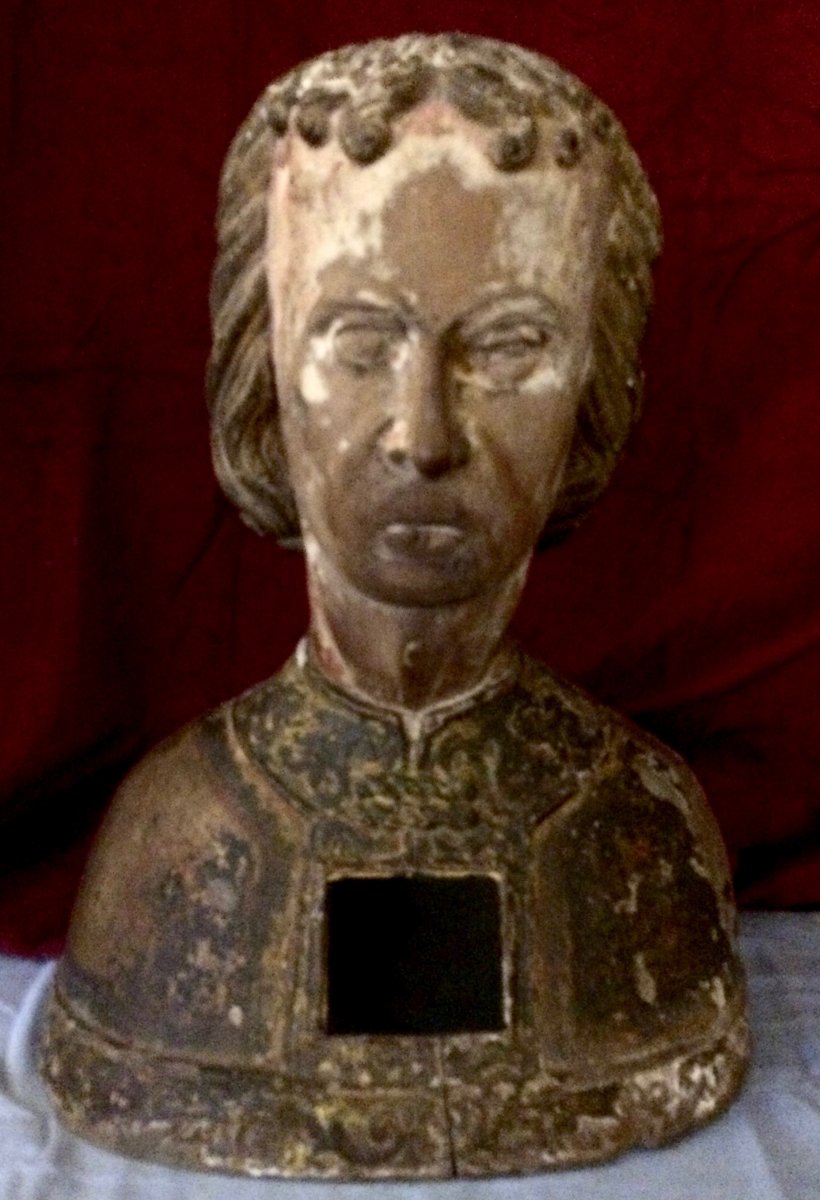 Polychrome Bust Saint Reliquary 
