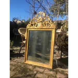 Louis XVI Golden Wood Mirror