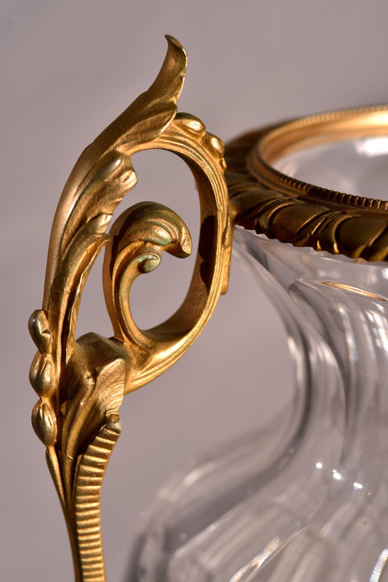 Imposing Crystal And Bronze Vase. 75cm.-photo-6
