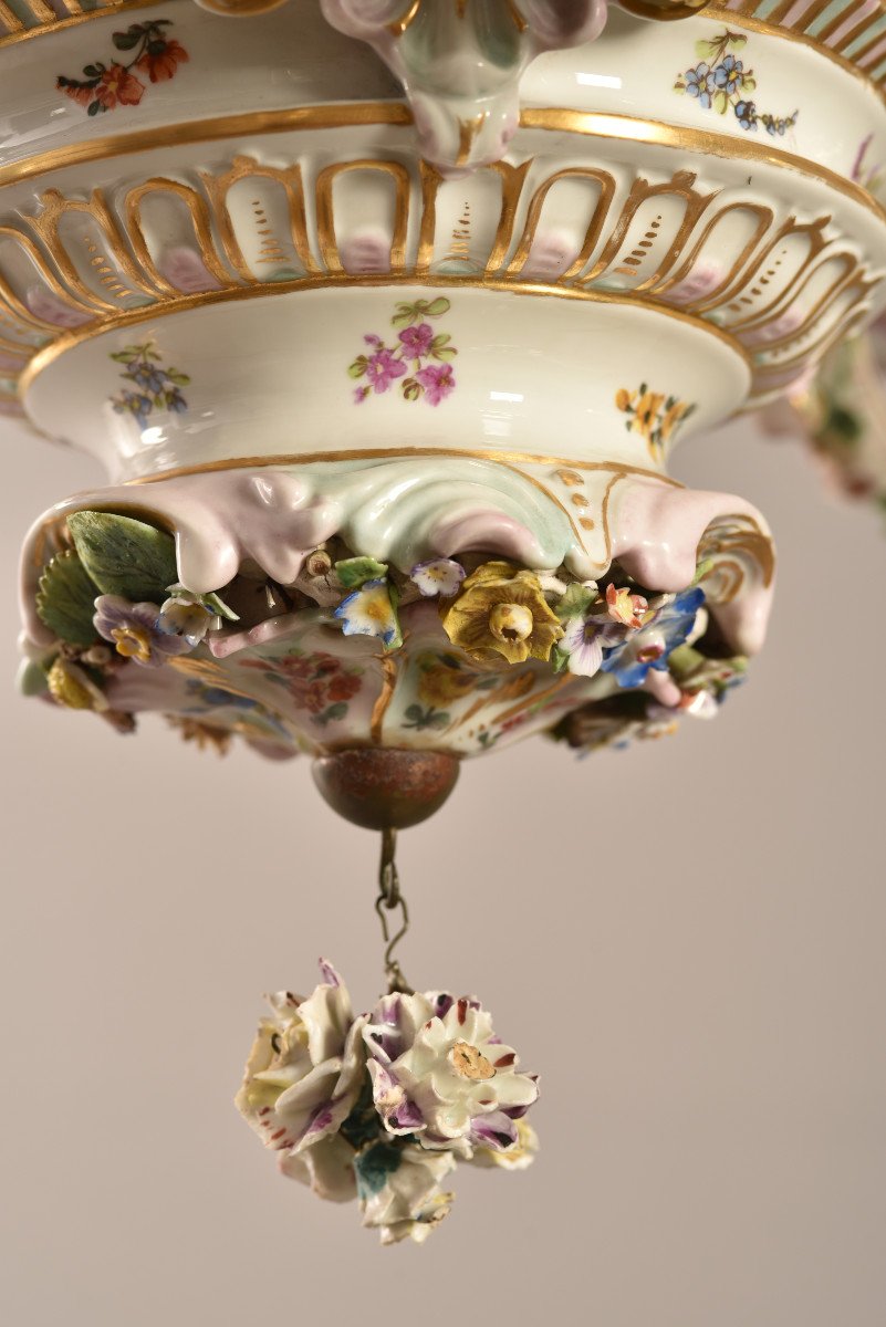 Lustre Louis XV En Porcelaine.-photo-7