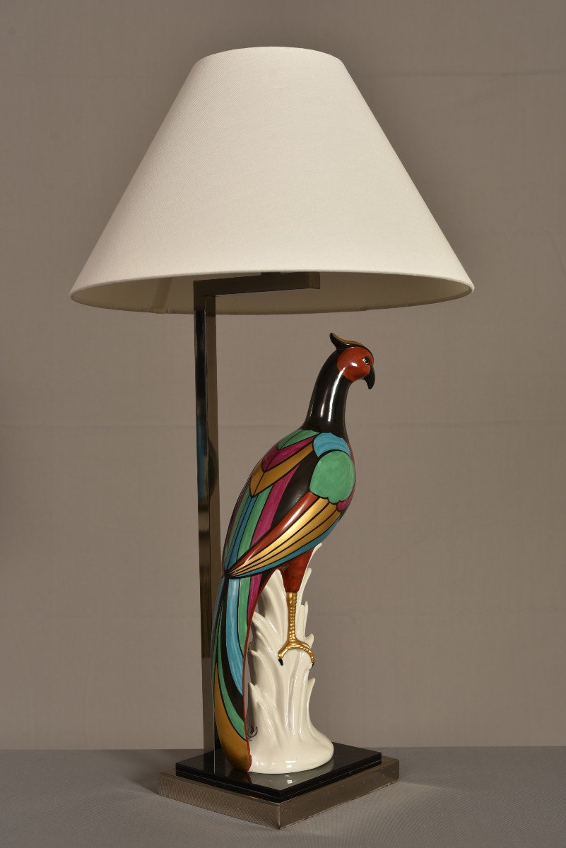Lampe En Porcelaine Italienne. Design Années 70-photo-3