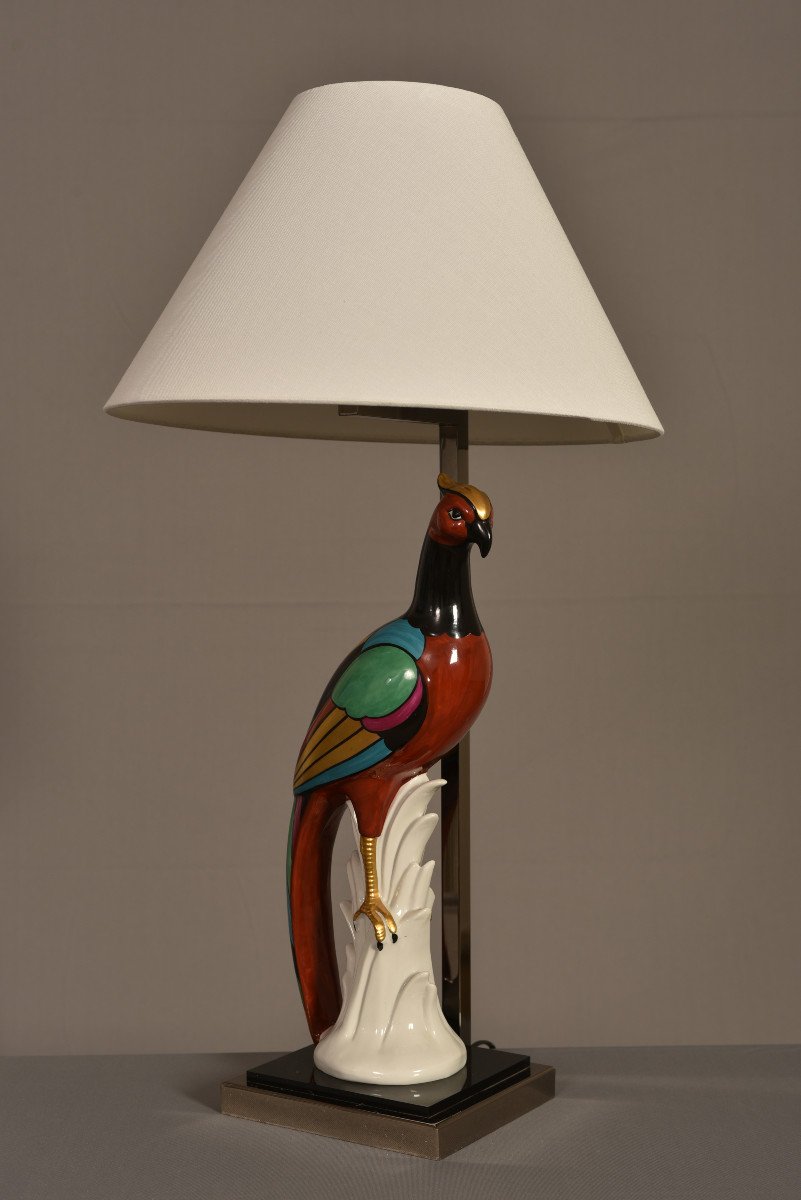Lampe En Porcelaine Italienne. Design Années 70-photo-5