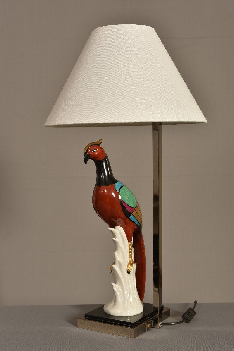 Lampe En Porcelaine Italienne. Design Années 70-photo-6