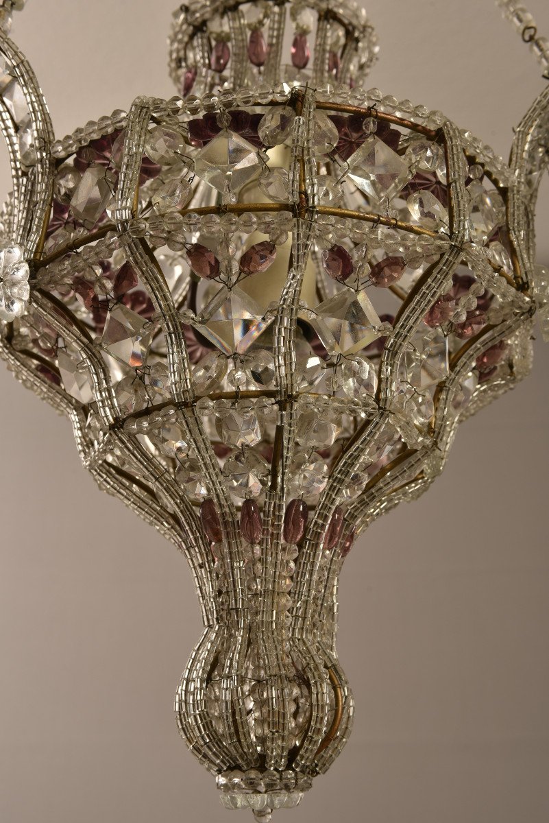 Lustre. Suspension En Cristal. Design Des Années 50.-photo-2