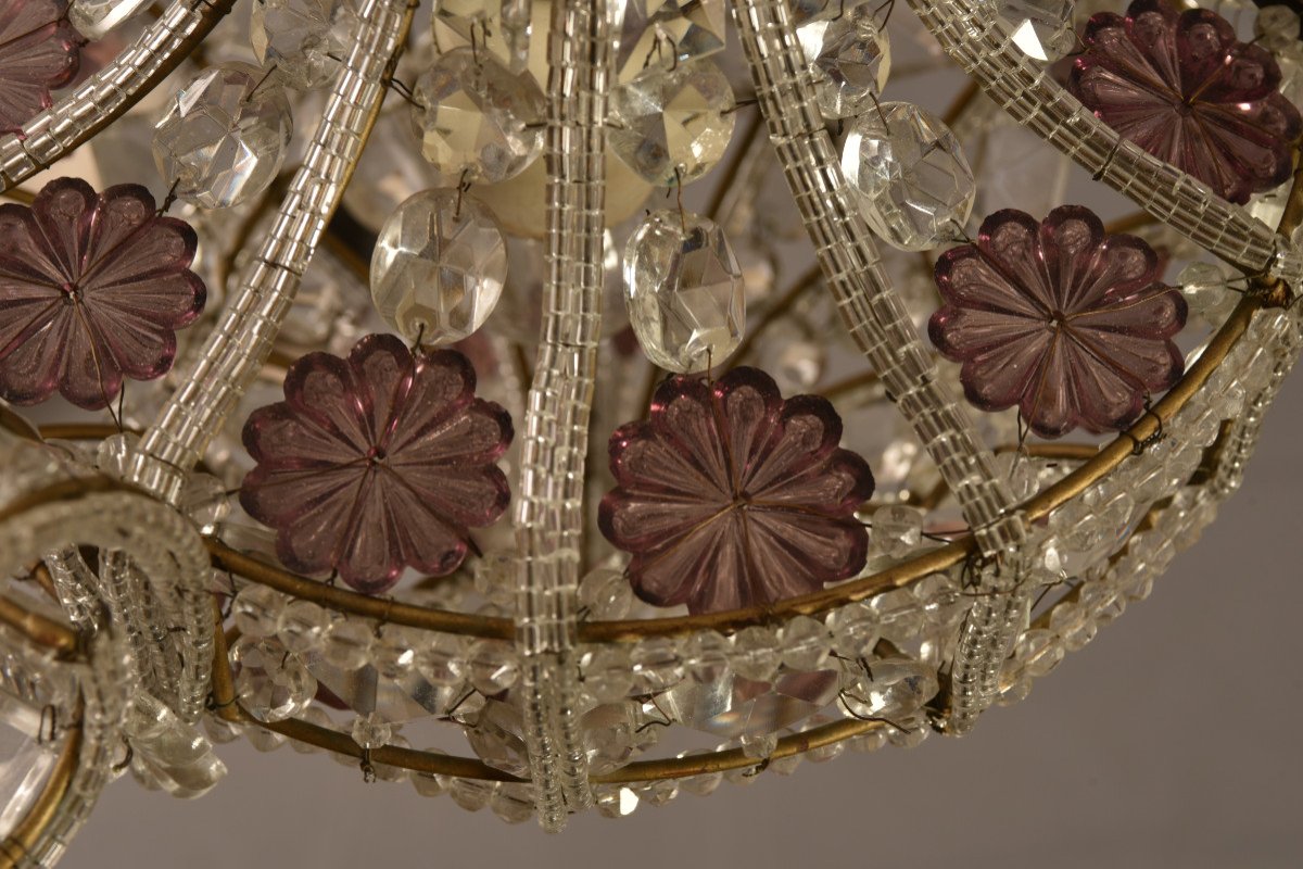 Lustre. Suspension En Cristal. Design Des Années 50.-photo-1