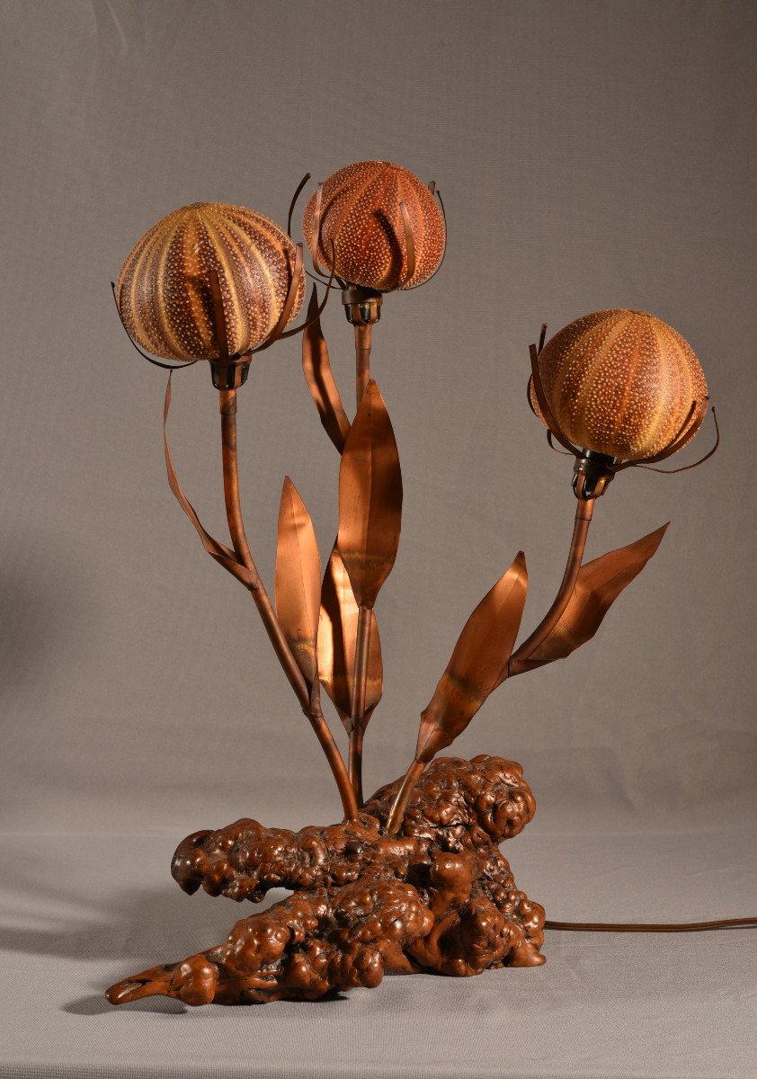Sea Urchin Lamp. 70s Design. Curtis Jere.