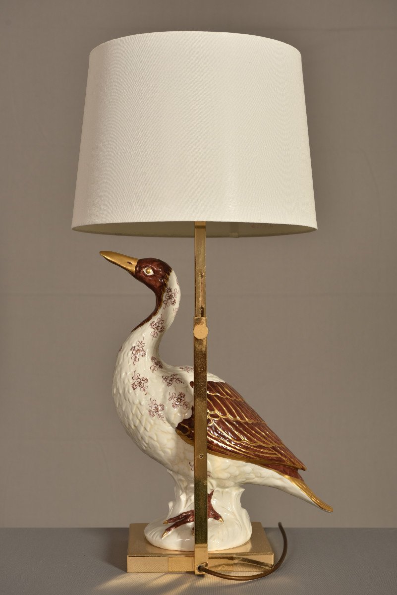 Lampe Italienne En Porcelaine. Design Des Années 60.-photo-2
