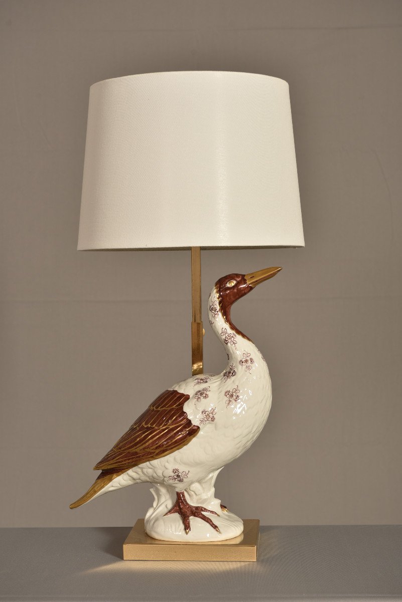 Lampe Italienne En Porcelaine. Design Des Années 60.-photo-3