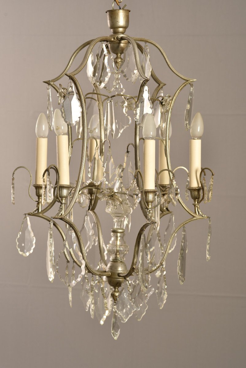Imposing Silver Cage Chandelier. 1920.-photo-6