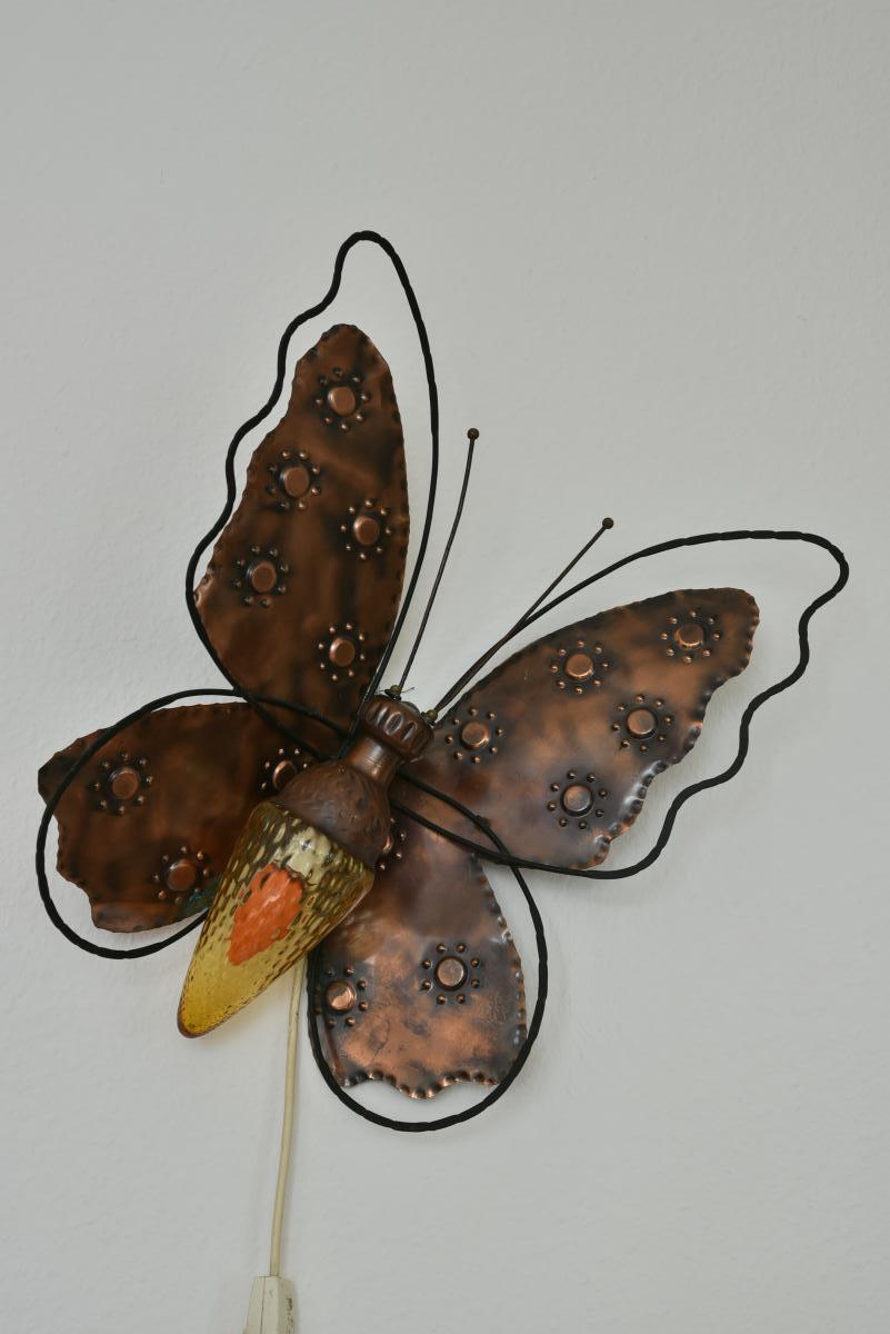 Butterfly Wall Lamp Dating From The 60's-photo-2