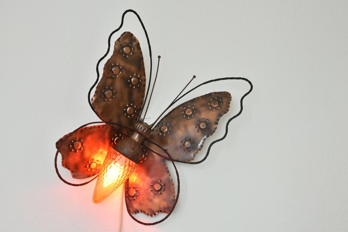 Butterfly Wall Lamp Dating From The 60's-photo-3