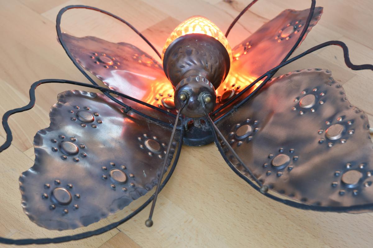 Butterfly Wall Lamp Dating From The 60's-photo-4