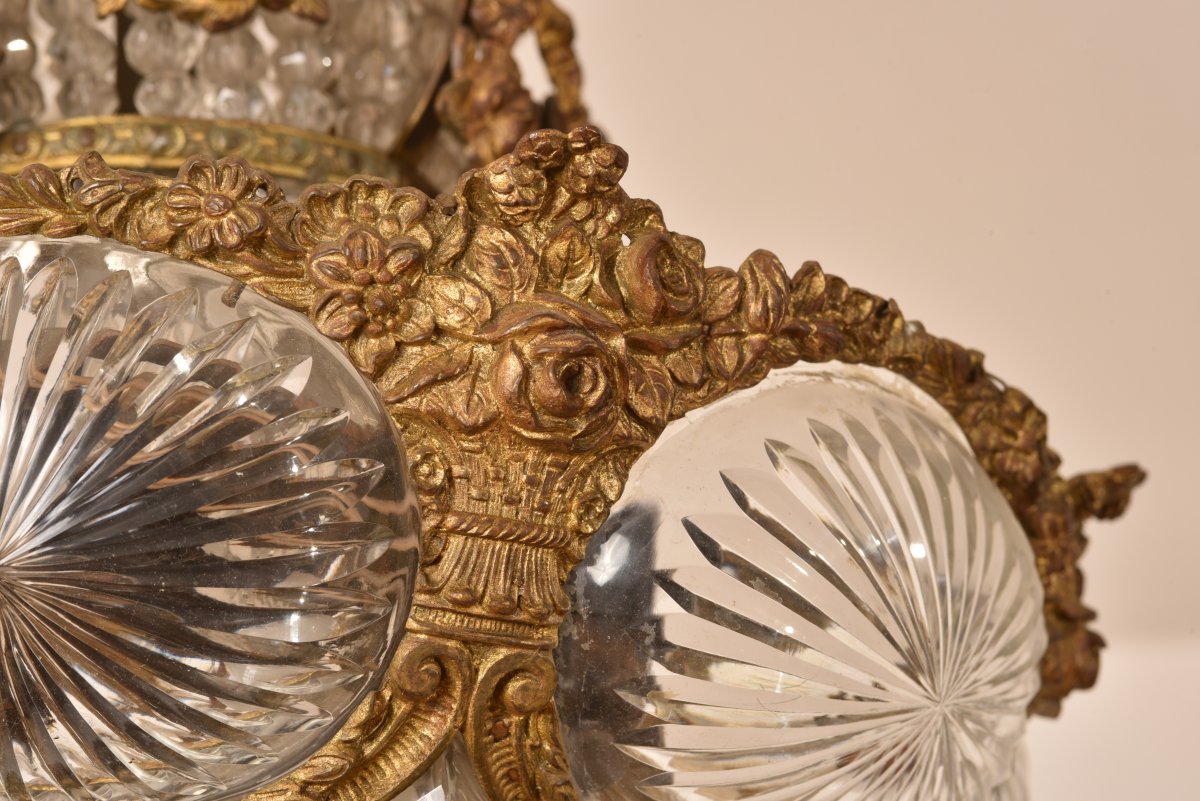 Suspension. Plafonnier. Bronze doré et cristal. Napoléon III-photo-5