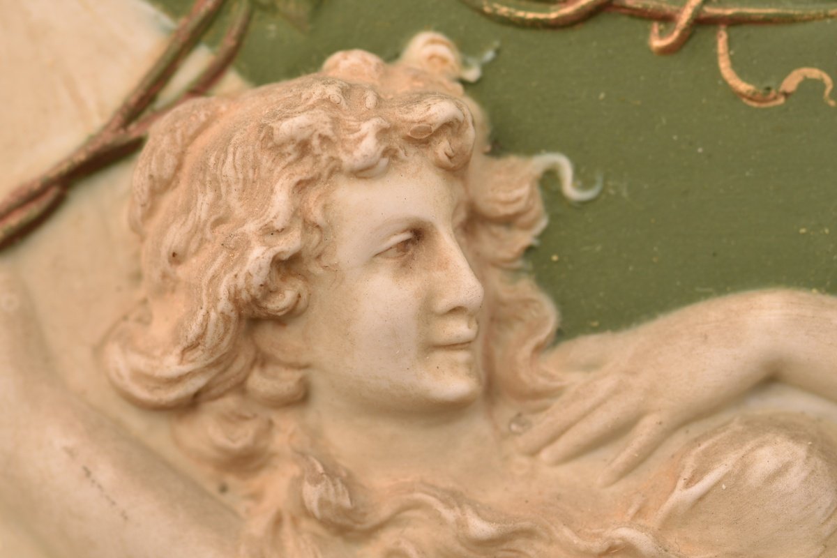 Biscuit Bas Relief. Art Nouveau.-photo-4