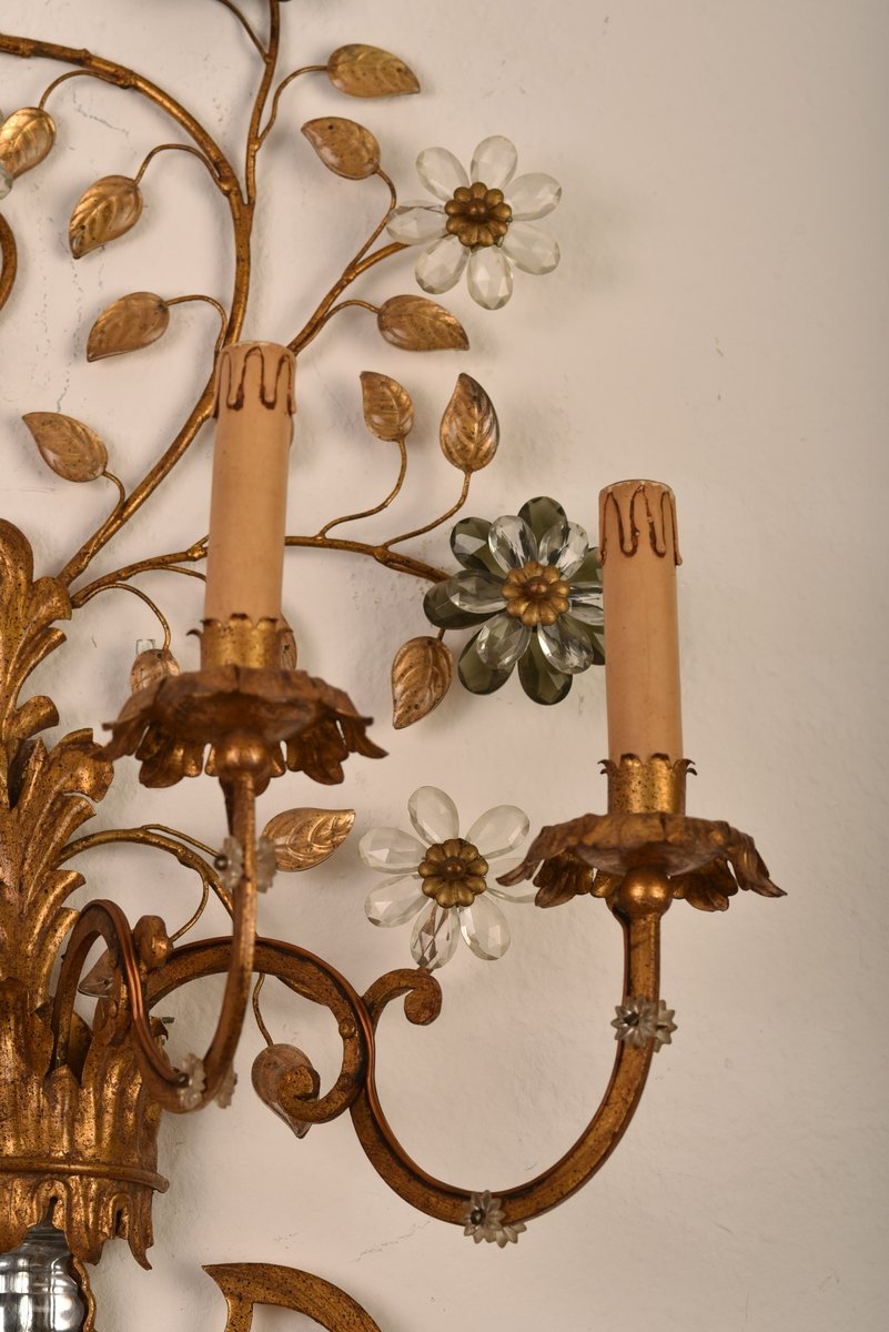 Imposing Pair Of Sconces. Baguès House. 1960.-photo-2