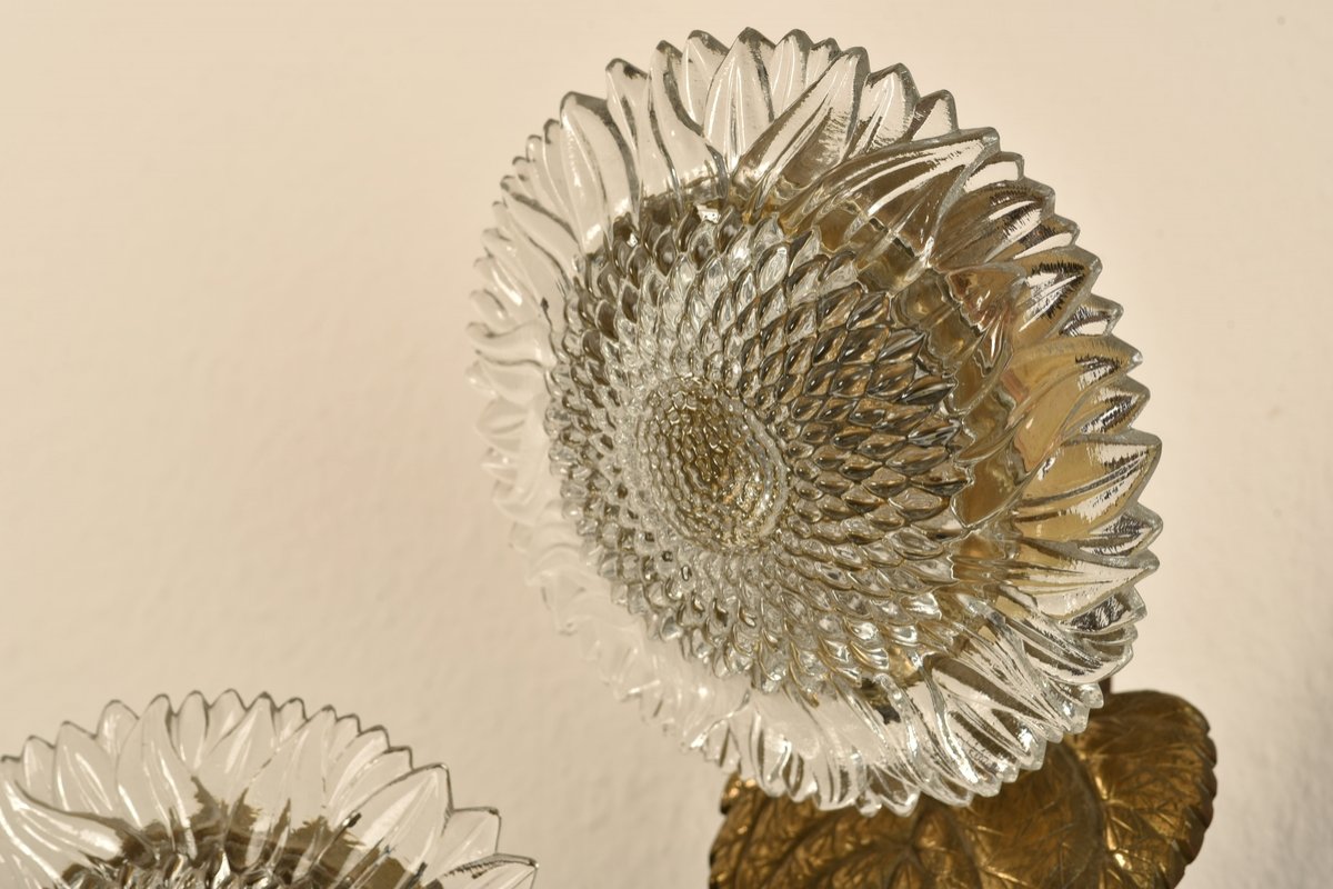 Applique Maison Baguès – Tournesol – Bronze Et Cristal – Occasion