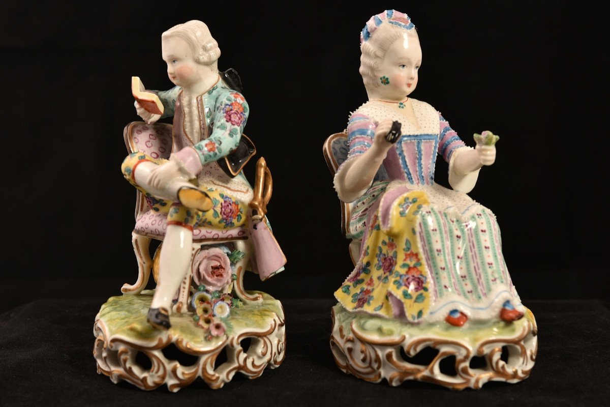 Meissen. Modèle Victor Acier. 1860. Couple Baroque.-photo-8