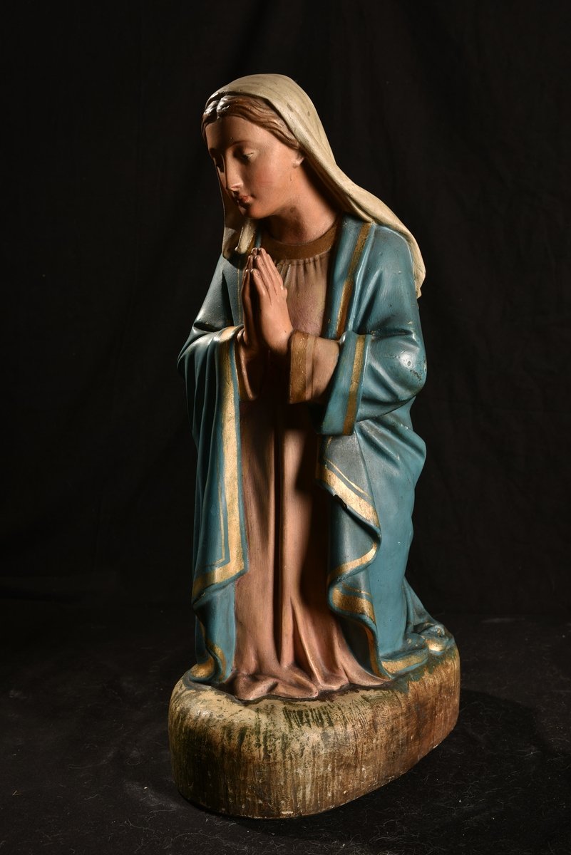 Christmas Church Nativity Scene In Polychrome Plaster. 1880.-photo-1