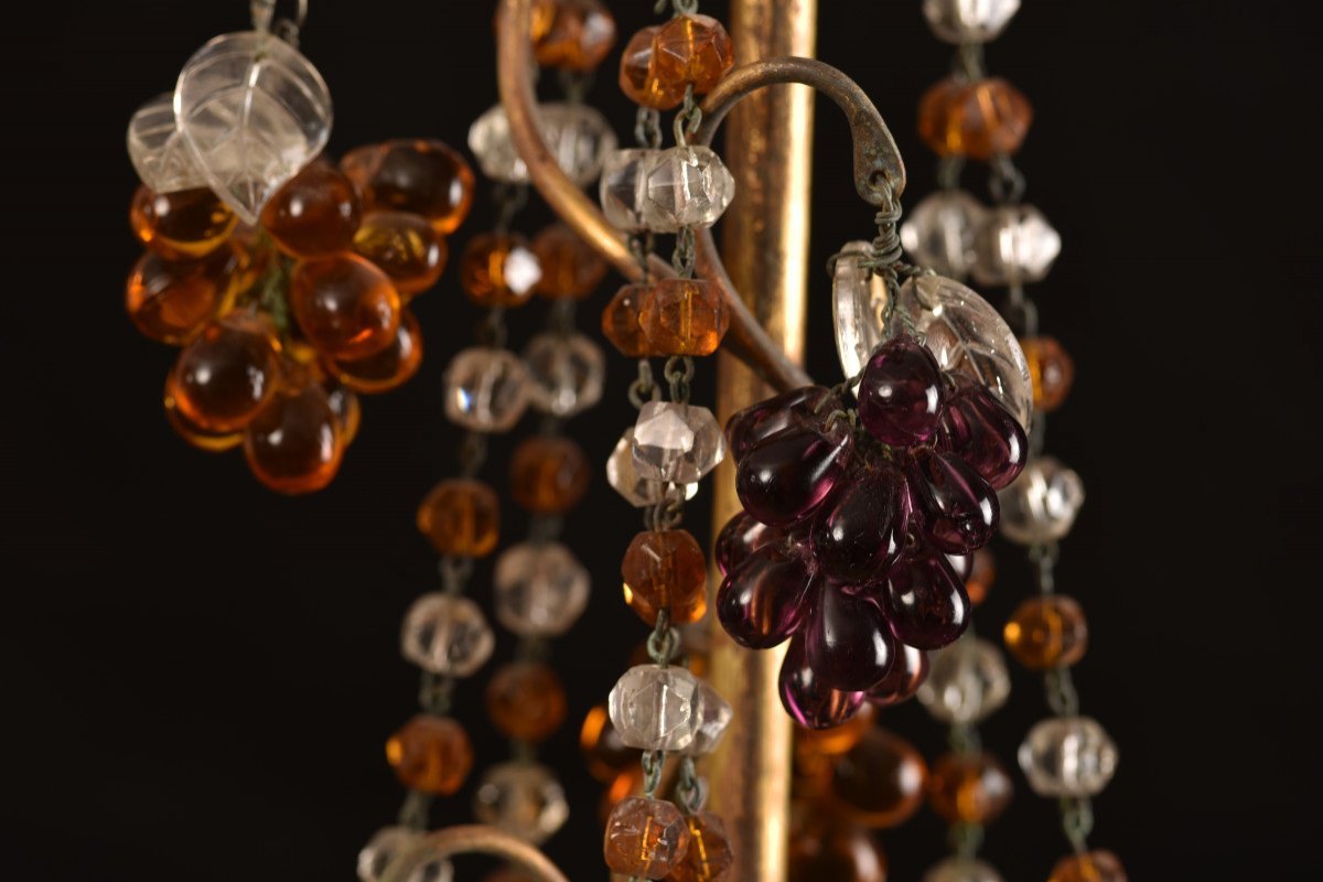 Art Nouveau Chandelier. Basket Of Grapes.-photo-1