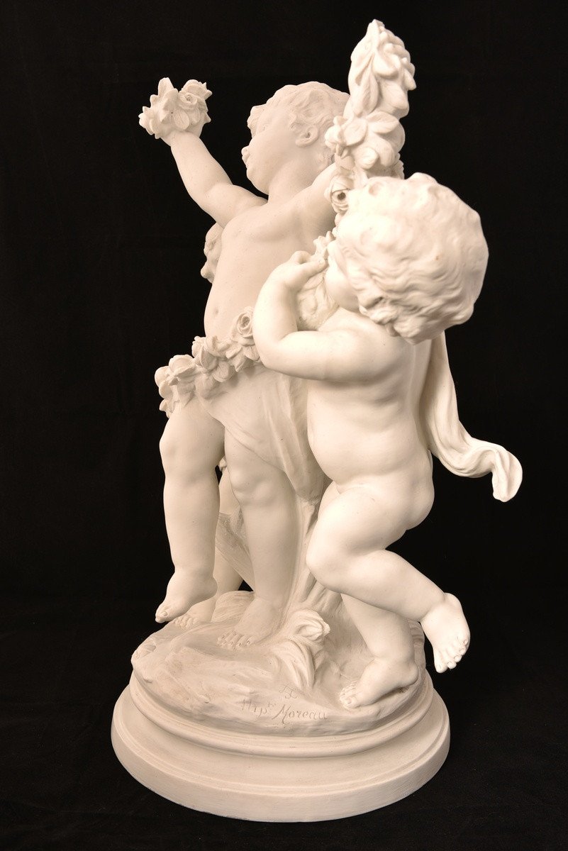 Sculpture En Biscuit. Hippolyte Moreau. Sèvres. 55cm.-photo-6