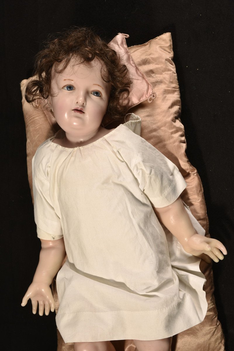 Importante Sculpture En Cire. Enfant Jésus.-photo-6