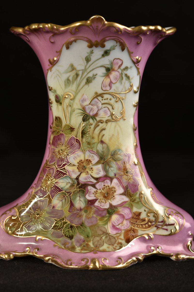 Porcelaine Limoges. Garniture De Cheminée. 1910 Art nouveau.-photo-2