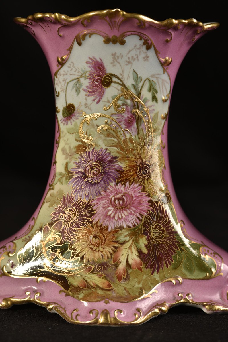 Porcelaine Limoges. Garniture De Cheminée. 1910 Art nouveau.-photo-3