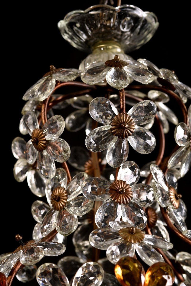 Lustre Cage. Murano. Design Années 60.-photo-3