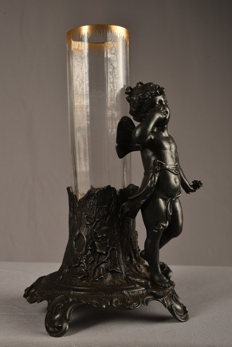 Vase Art Nouveau  Régule Et Cristal. Jugendstil. 1900.-photo-4