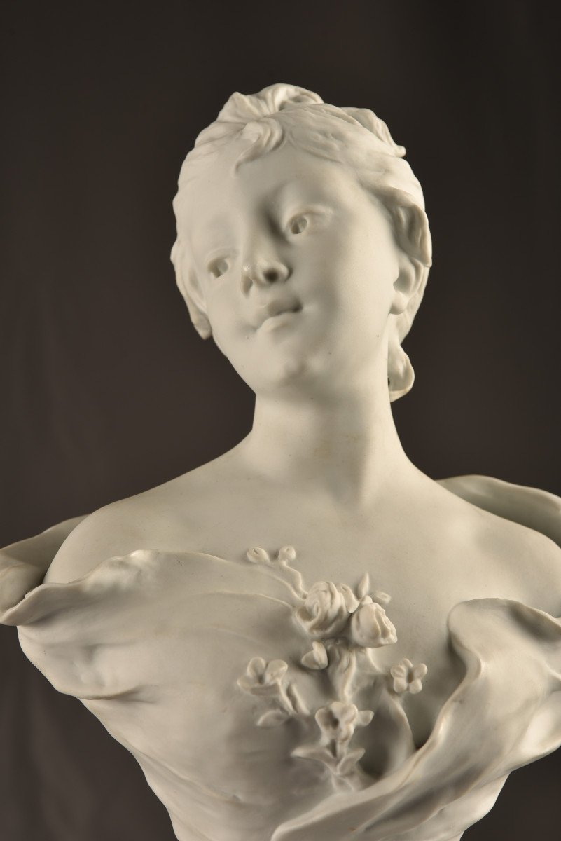 Buste De Jeune Fille. Raymond Laporte Limoges. 1880-photo-7